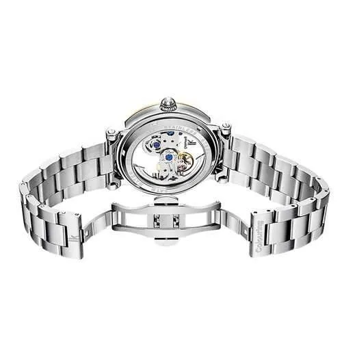 IK COLOURING 98399 Business Style Men Wrist Watch Stainless Steel Strap Automatic Mechanical Watches