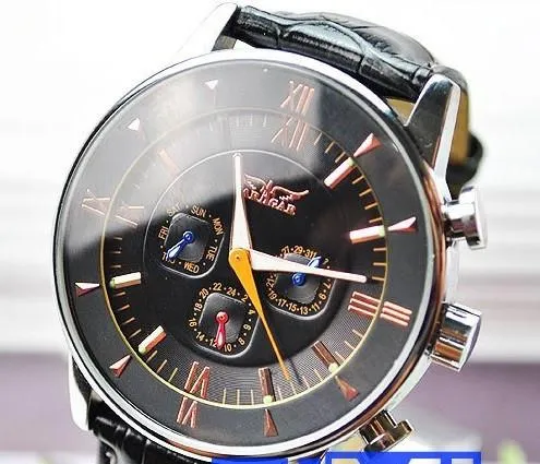 Men's blacked out Watch with Rose Gold Trim Dial